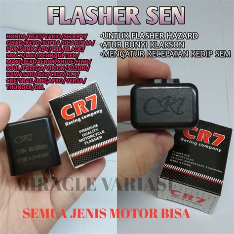 FLASHER SEN CR7 LAMPU STELAN LED KLAKSON RELAY HAZARD SEIN NMAX PCX DLL