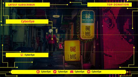 Placeit Cyberpunk 2077 Inspired Twitch Overlay Maker Featuring A