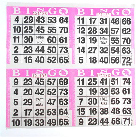 4 On Pink Bingo Paper Cards 750 Sheets 3000 Cards Amazonca Toys