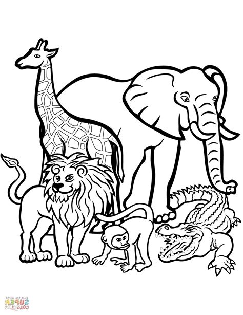 Free Coloring Pages Wild Animals Coloring Easy For Kids