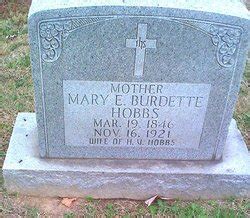 Mary Elizabeth Burdette Hobbs 1846 1921 Find A Grave Memorial