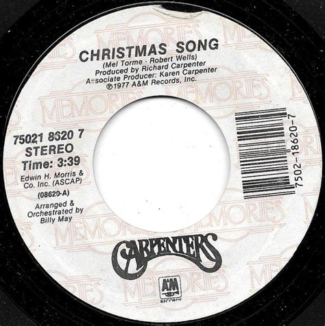 Carpenters - Christmas Song (Vinyl, 7", 45 RPM, Reissue) | Discogs