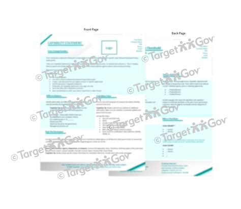 Prestige Style Capability Statement Editable 2 Page Template Targetgov Targetgov