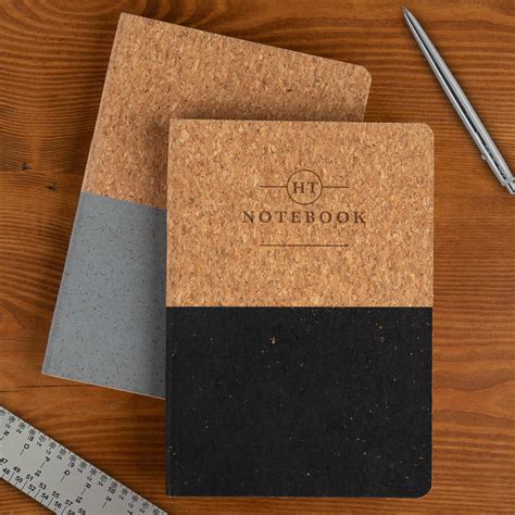 Personalised Initial Vegan Cork Notebook For Him By Dust And Things