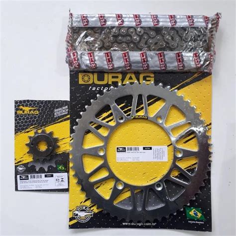 Kit de Relação 54X12 Moto XR 250 Tornado Corrente Grossa P520 Durag