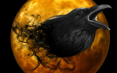 Ravens Call Hd Wallpaper For A Spooky Halloween Moon Atmosphere By