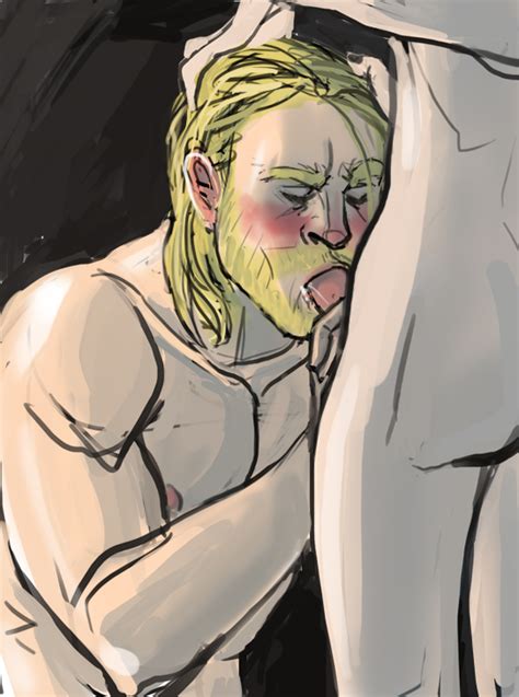 Rule 34 2boys Avengers Blush Facial Hair Fellatio Gay Loki Loki Marvel Male Male Only Marvel