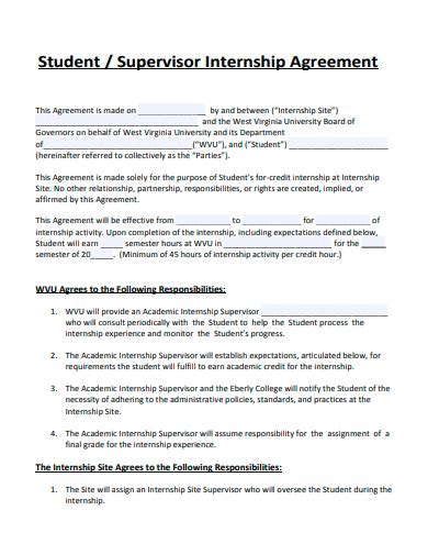 Free Internship Agreement Samples In Ms Word Google Docs Pages