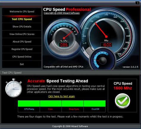 Test Computer CPU Speed With CPU Speed Professional