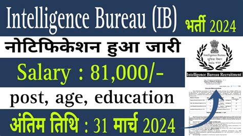 Intelligence Bureau Ib Recruitment Notification For