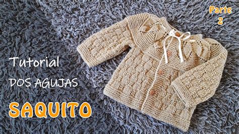 Como tejer un Saquito Jersey Chambrita para bebe a dos agujas Canesú