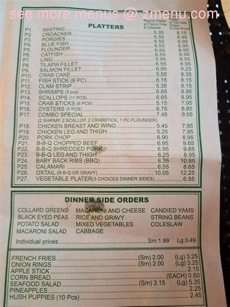 Menu At Ec Fish Market Restaurant Willingboro