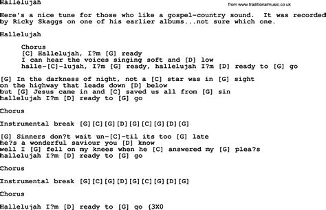 Hallelujah Bluegrass Lyrics With Chords