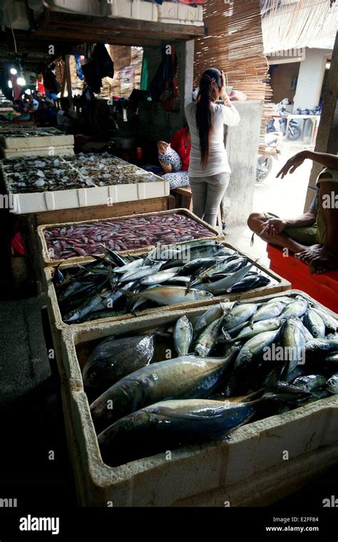 Indonesia Bali Jimbaran Fishing Village The Fish Market Stock Photo