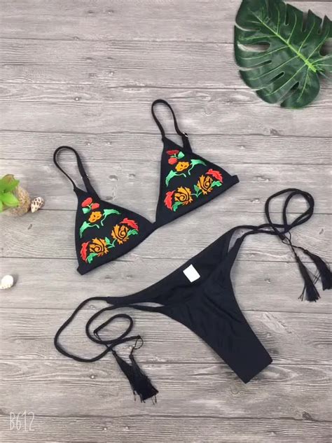 Wholesale 2019 Hot Teen Bikini String V Neck Thong Embroidery Buy Hot