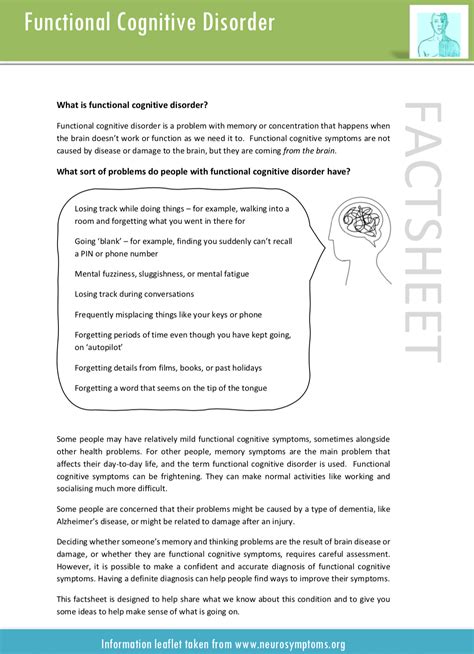 Functional Cognitive Symptoms – Functional Neurological Disorder (FND)