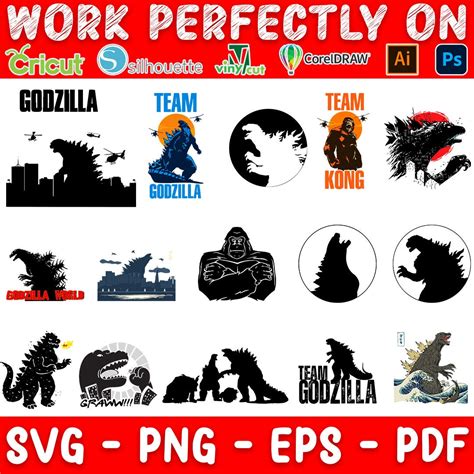 Godzilla Bundle Svg Godzilla Vector Godzilla Silhouette Godzilla