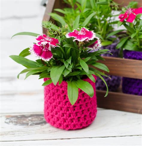 Flower Pot Crochet Pattern Crochet Flower Pot Cozy Pattern - Etsy