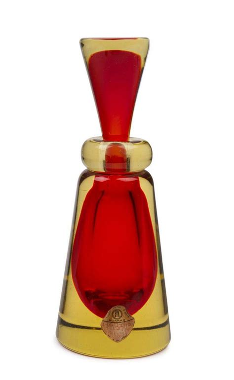 Seguso Sommerso Glass Scent Bottle By Flavio Poli Venetian Murano Glass