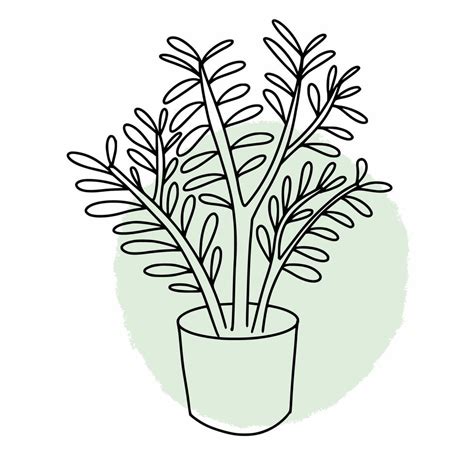 Vector sketch of a house plant. Drawing by hand 7504696 Vector Art at ...