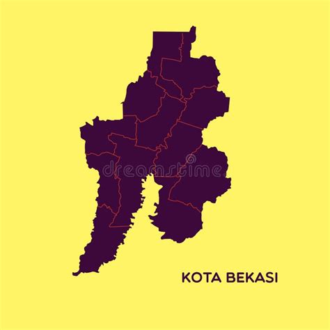 Map of Kota Bekasi. Vector Illustration Decorative Design Stock Vector ...