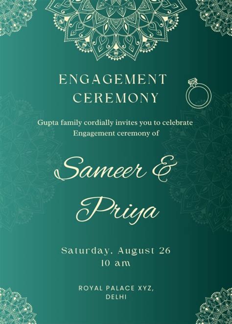 Indian Engagement Invitation Card Shaadi Vibes