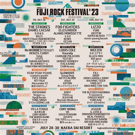 Fuji Rock Festival 23 Friday July 28th Saturday July 29th Sunday July 30th 2023 Total