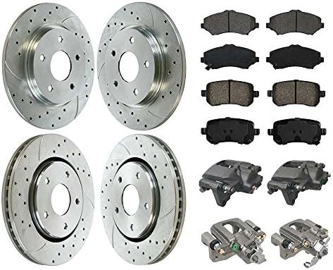 Amazon Autoshack Front And Rear Drilled Slotted Brake Kit Rotors