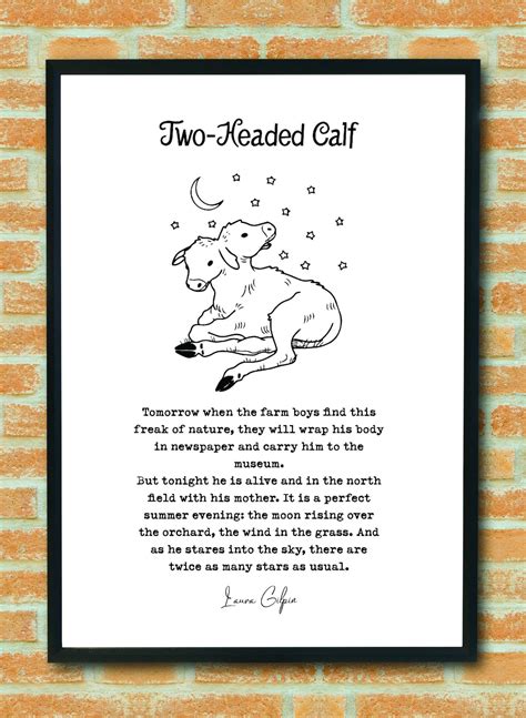 Two Headed Calf By Laura Gilpin Digital Poem Art Wall Art Etsy