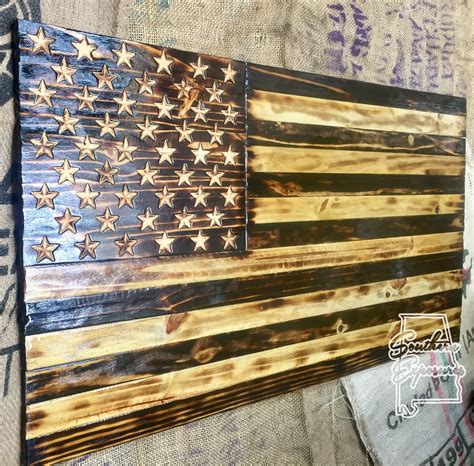 Wooden American Flag Distressed Wood Flag Wood American Etsy