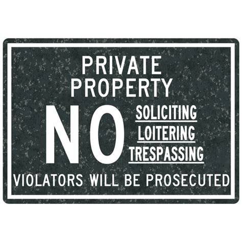 No Soliciting Loitering Engraved Sign Egre Whtonchmrbl