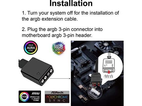 Airgoo Addressable Rgb Psu Cable Pin Atx Rgb Cable Extension Kit