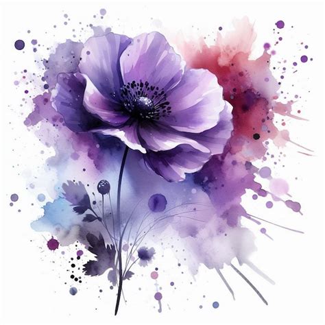 Premium Photo Watercolor Blooming Splash Flower Illustration