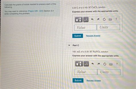 Solved Calculate The Grams Of Solute Needed To Prepare Each Chegg