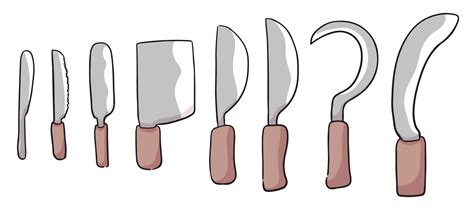 Cartoon Different Kind Of Knife Cute Cartoon Illustration 1893267