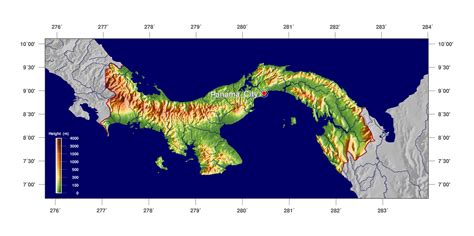 Large Detailed Physical Map Of Panama Panama North America