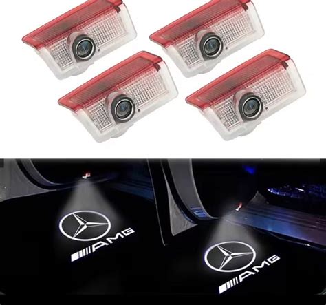 Led Car Door Projector Decor Lamp Welcome Lights For Mercedes Benz W176 W204 W205 C250 A180 C180