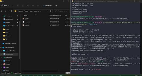 Erro Ao Executar Npm Start React Escrevendo Typescript Alura