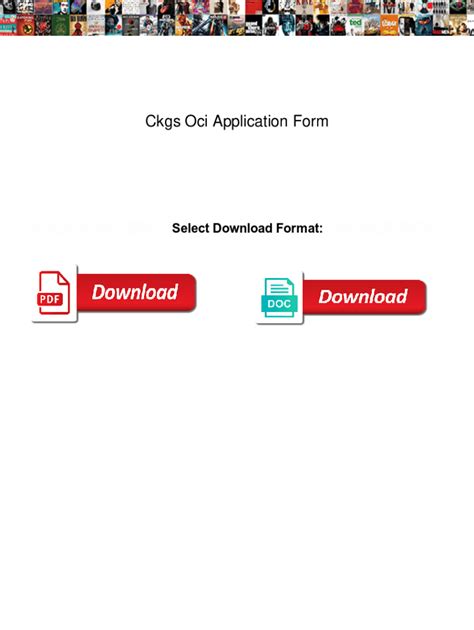 Fillable Online Ckgs Oci Application Form Dating Ckgs Oci Application