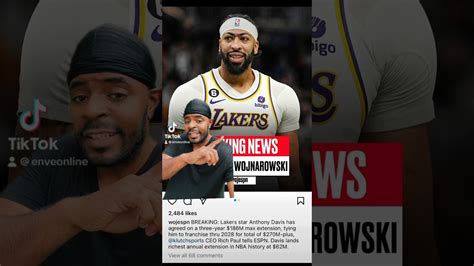 Anthony Davis Signs 186 Million Dollar Extension With The Lakers Youtube