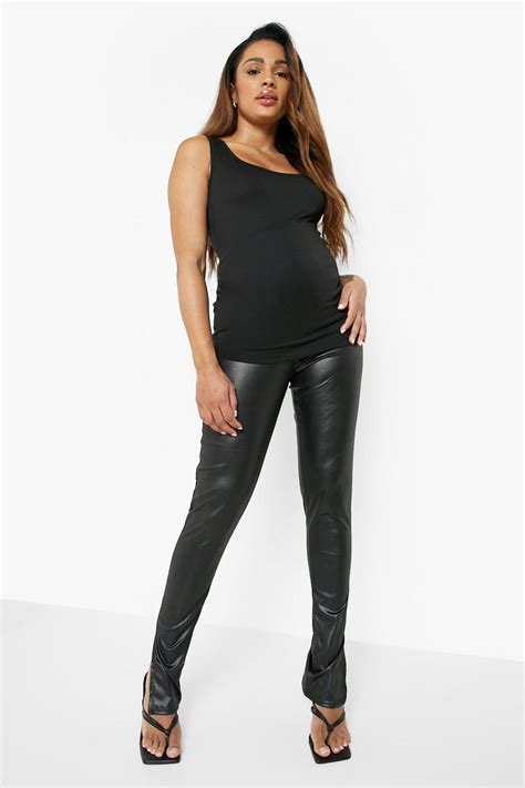 Maternity Leggings Over The Bump Leggings Boohoo Uk