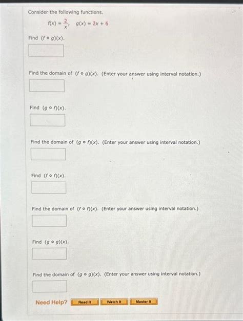 Solved Consider The Following Functions F X X2 G X 2x 6