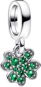 Pandora Four Leaf Clover Dangle Charm Silver Green Pris