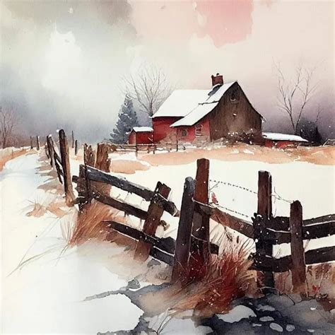 A Painting Of A Snow Covered Image By Khatif Genmo