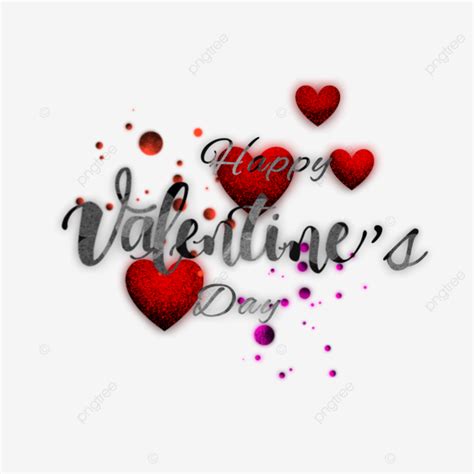 Happy Valentine Day Love Heart Lettering And Decoration Valentine