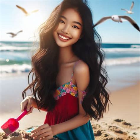Stylish Teenage Girl In Bikini At The Beach Ai Art Generator Easy Peasy Ai