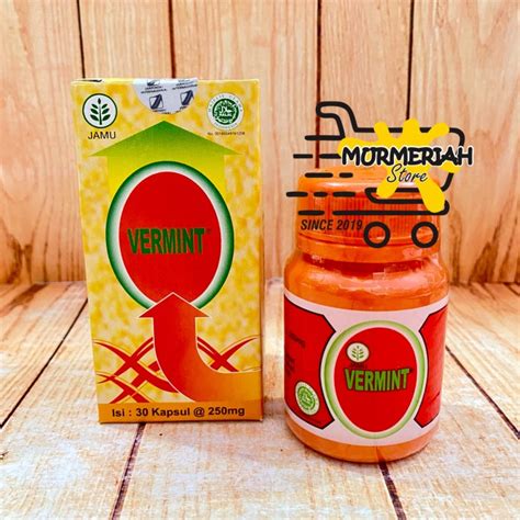 Jual VERMINT Botol Isi 30 Kapsul Cacing Obat Tipes Demam Vermin