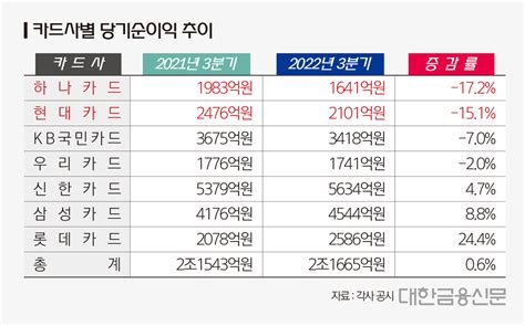 카드사 전략 분석下 ‘수익 부진 하나·현대 내년 승부수는