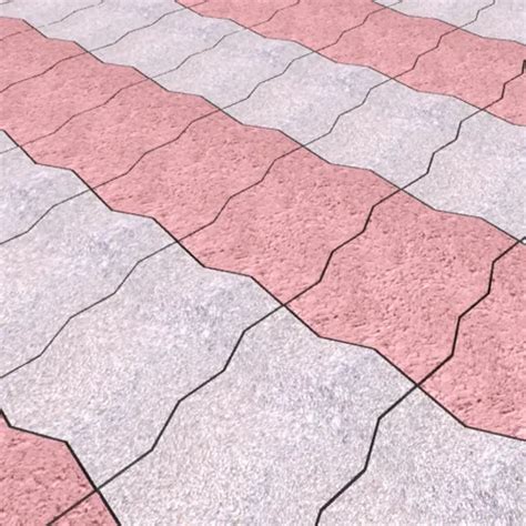 Zigzag Red And Grey Mm Interlocking Concrete Paver Block For