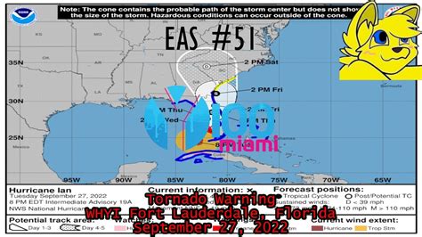 FAILED EAS Tornado Warning On WHYI Fort Lauderdale FL Y100 9 27 22